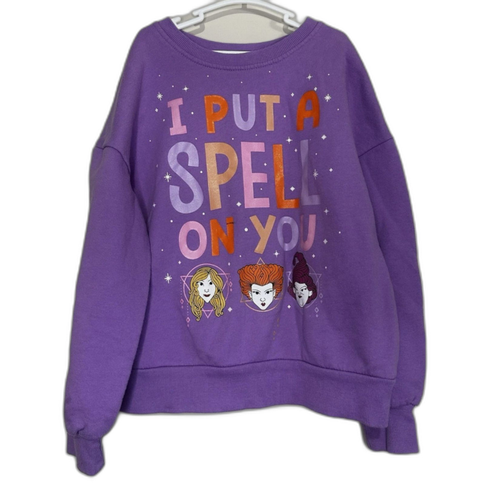 XL 14-16 Girls Disney Halloween Hocus Pocus I Put Spell On You Fleece Sweatshirt